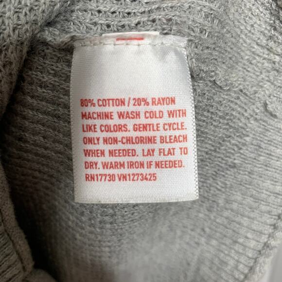 3/$20 VINTAGE Y2K MOSSIMO SUPPLY CO gray waffle knit tunic sweater dress SZ L - Picture 5 of 5